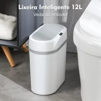 Lixeira Automática Knock 12L com Sensor Infravermelho – Limpeza Sem Toque para Seu Ambiente