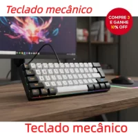 Teclado Mecânico para Jogos G61 61 Teclas RGB Compacto com Cabo USB-C Removível
