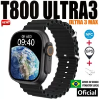 Smartwatch T800 Ultra 3 Max com Chamada Bluetooth, NFC e À Prova d''Água