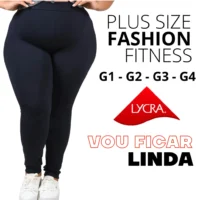 Calça Legging Plus Size Leg Suplex Cintura Alta com Zero Transparência