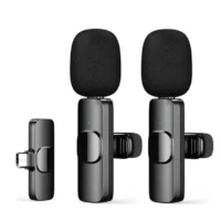 Microfone de Lapela Sem Fio K9 para Android e iPhone com Sinal Estável e Longa Distância