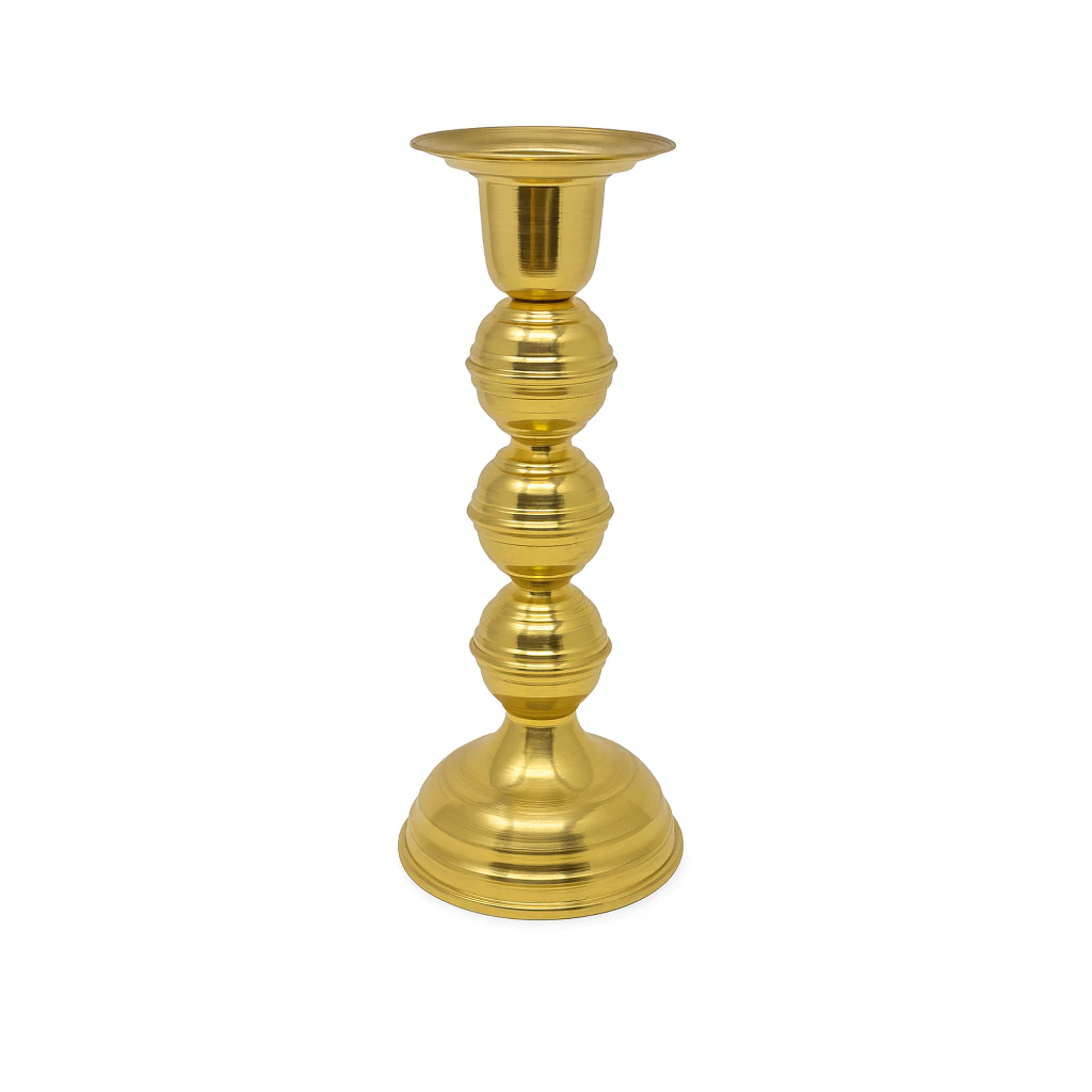 Castiçal de Latão Dourado para Velas de 7 Dias - Artesanal e Resistente