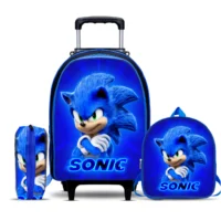 Mochila Sonic com Lancheira e Estojo para Menino - Leve, Prática e Confortável