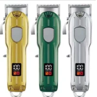 Máquina de cortar cabelo elétrica profissional com visor digital e bateria de longa duração