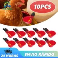 Kit 10 Bebedouros Automáticos Copinho Vermelho para Aves - Promoção Imperdível