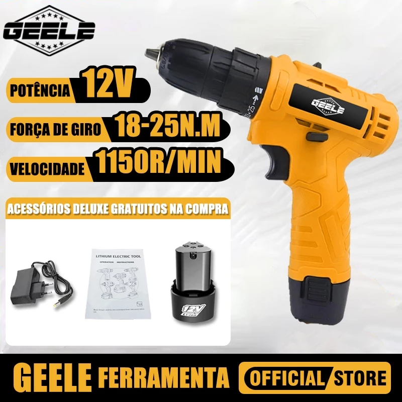 Parafusadeira Furadeira 3/8 12V GEELE com Alta Performance e Desconto Especial