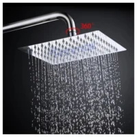 Chuveiro Ducha Quadrado Inox com Braço - Banheiro e Área Externa