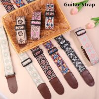 Correia de Guitarra Baixo Bordada em Algodão com Design Personalizado e Conforto Superior