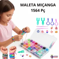 Kit pulseira elásticos silicone com 1564 peças - Diversão criativa para crianças