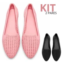 Sapatilha Feminina Confortável Antiderrapante - Kit 2 Pares