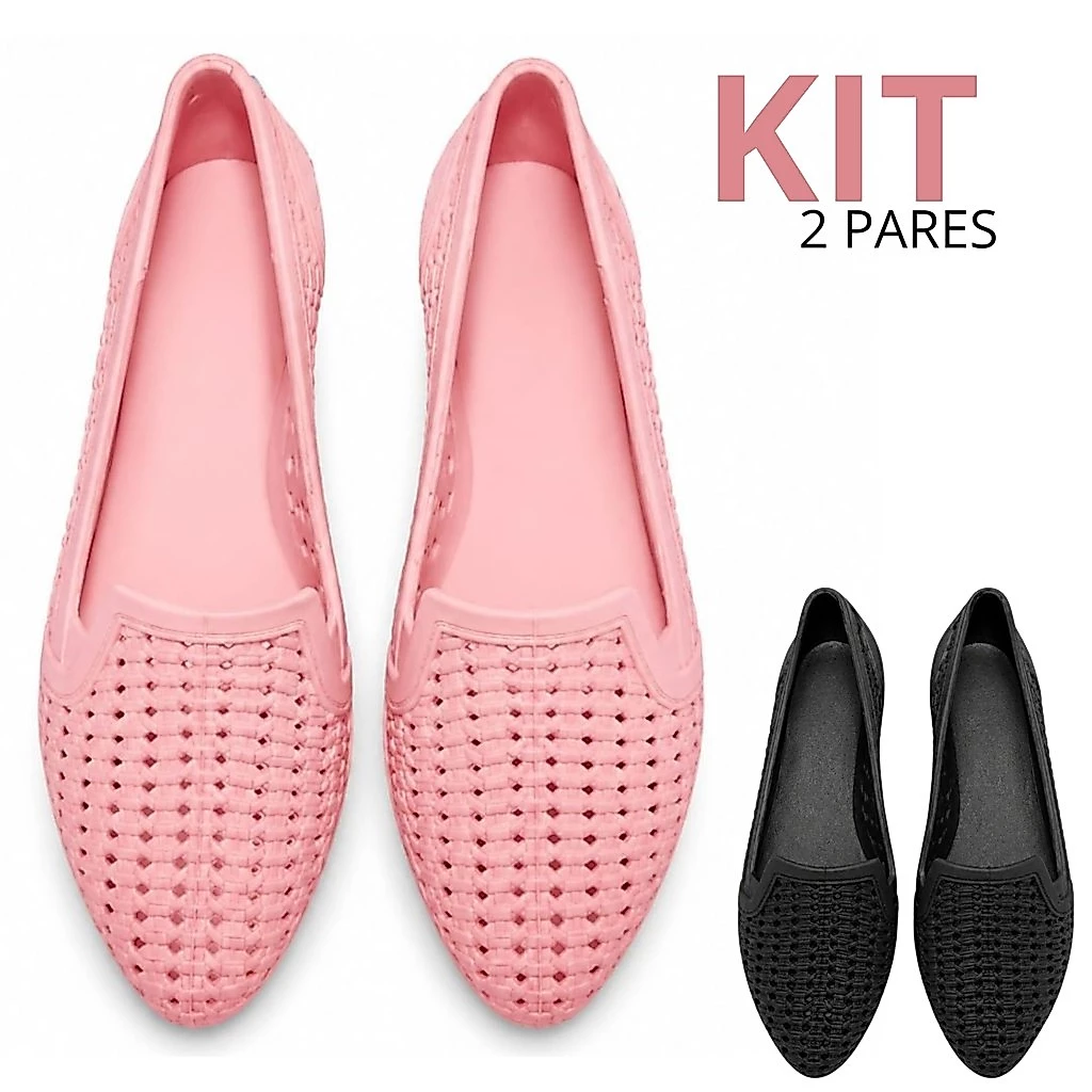 Sapatilha Feminina Confortável Antiderrapante - Kit 2 Pares