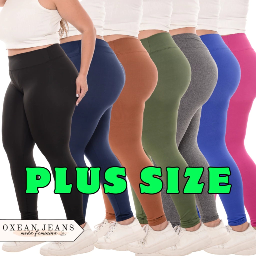 Calça Legging Plus Size Leg Suplex com Costura Reforçada