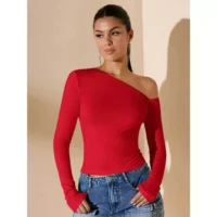 Blusa Feminina Ombro Assimétrico para Uso Diário - Conforto e Estilo
