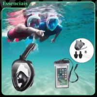 Máscara de Snorkeling Impermeável com Câmera e Visão 180°