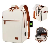 Mochila Impermeável com USB e Alta Capacidade para Escola e Viagem