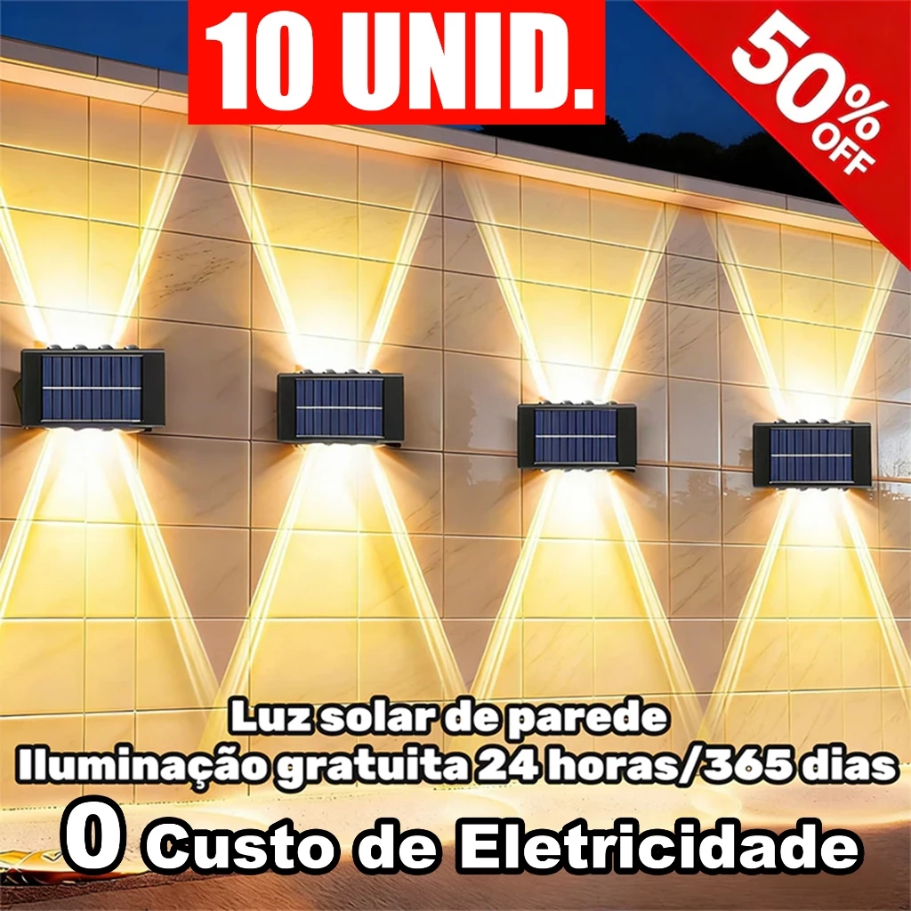 Luzes exteriores solares LED com Acendimento Automático e Resistência