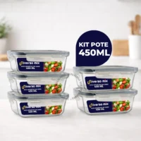 Potes Herméticos de Vidro 450ml - Armazenamento Seguro