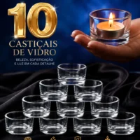 Castiçal Porta Vela em Cristal para Decoração Romântica