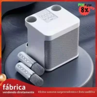 Alto-Falante Karaoke Bluetooth com Microfones Sem Fio - Diversão em Casa