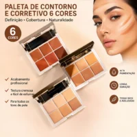 Paleta Corretivo Koasis Alta Camuflagem com 6 Cores - Máxima Cobertura