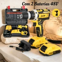 Furadeira Parafusadeira 48V 3 em 1 com Acessórios - Alta Potência
