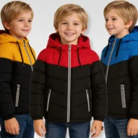 Jaqueta Infantil Inverno Puffer com Capuz | Estilo Moderno e Confortável