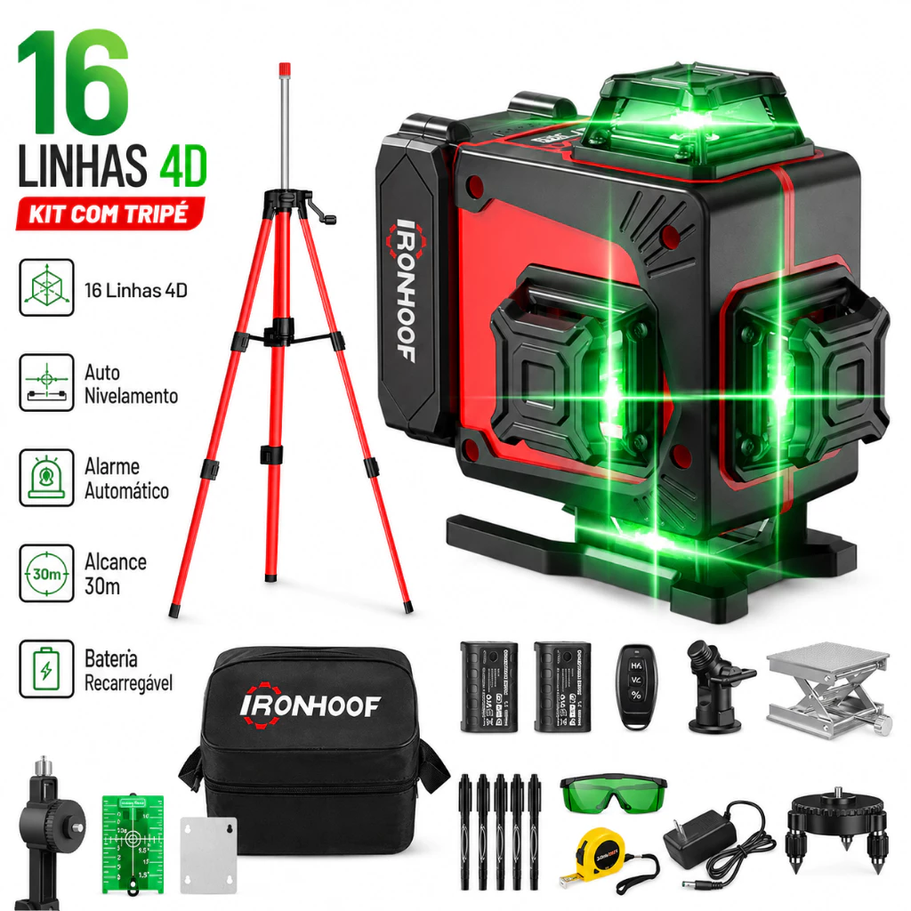 Nivel laser profissional para obras e reformas