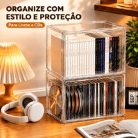 Caixa Organizadora de Livros - Solução Prática e Transparente