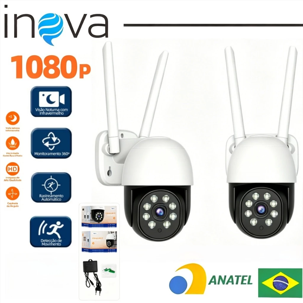 Câmera segurança Prova D''água com giro 360° HD