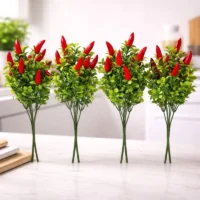 Buquê Pimenta Artificial com Folhagem para Decoração