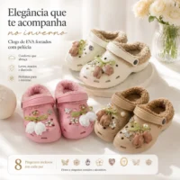 Sandália Feminina Inverno EVA Forrada com Charms Decorativos - Conforto e Estilo