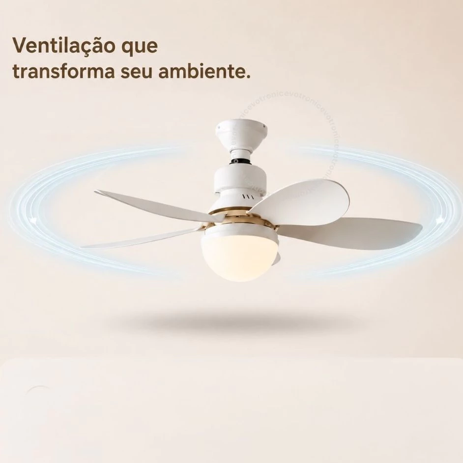 Ventilador de Teto Moderno com Luz LED e Controle Remoto para Sua Casa