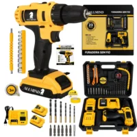 Furadeira Sem Fio 25V com Baterias e Acessórios | Excelente Custo-Benefício