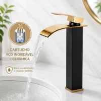 Torneira Cascata Luxo Aço Inox para Banheiro | Yesop