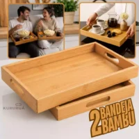 Bandeja de Bambu Decorativa para Mesa | Design Elegante