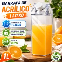 Garrafa Acrílico Transparente 1 Litro - Segurança e elegância