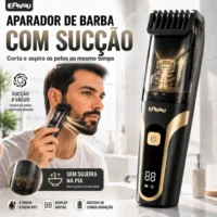 Aparador de Barba com Sucção a Vácuo - Corte Limpo e Eficiente