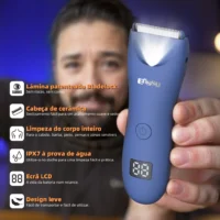 Cortador de Pelos Corporais à Prova d''Água com LED