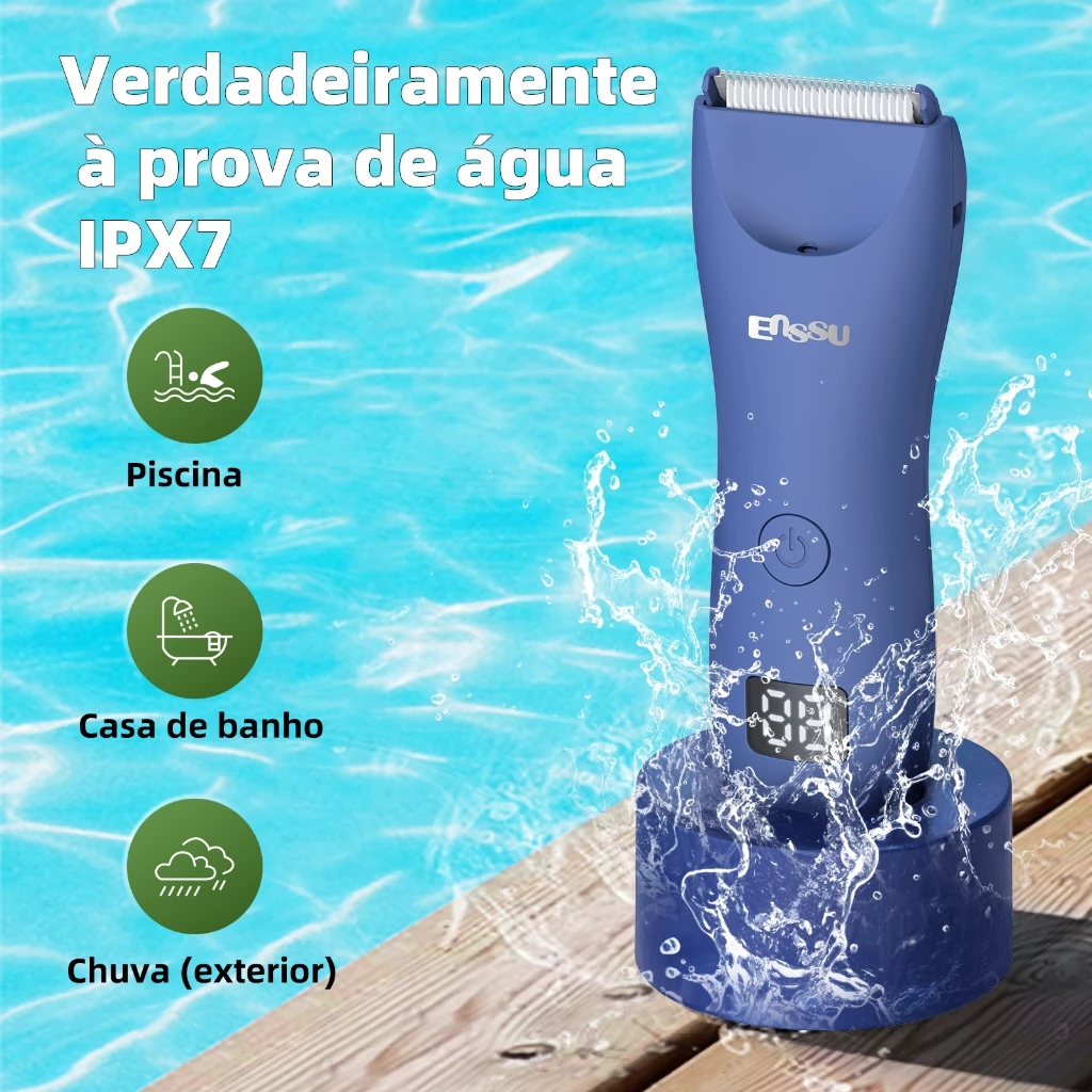 Aparador de Pelos Corporais ENSSU X7 com LED e Carregamento Rápido