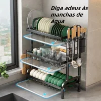 Organizador de Louça Aço Inoxidável com Design Inteligente
