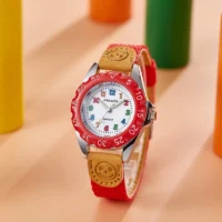 Relógio infantil de desenho animado com pulseira de nylon