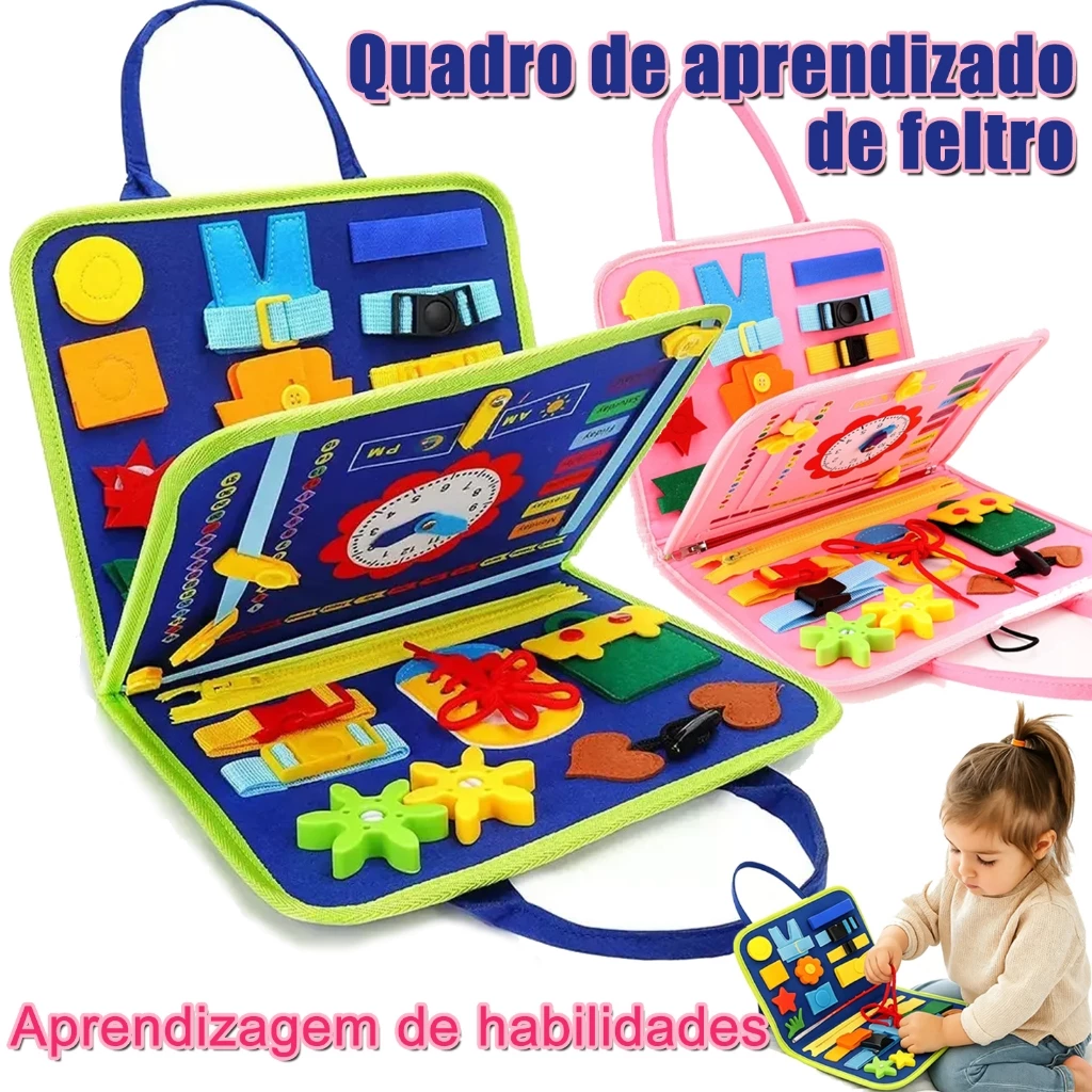Placa Sensorial Montessori com Atividades Educativas