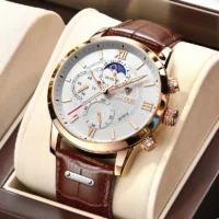 Relógio Masculino estilo casual com cronógrafo e resistência à água