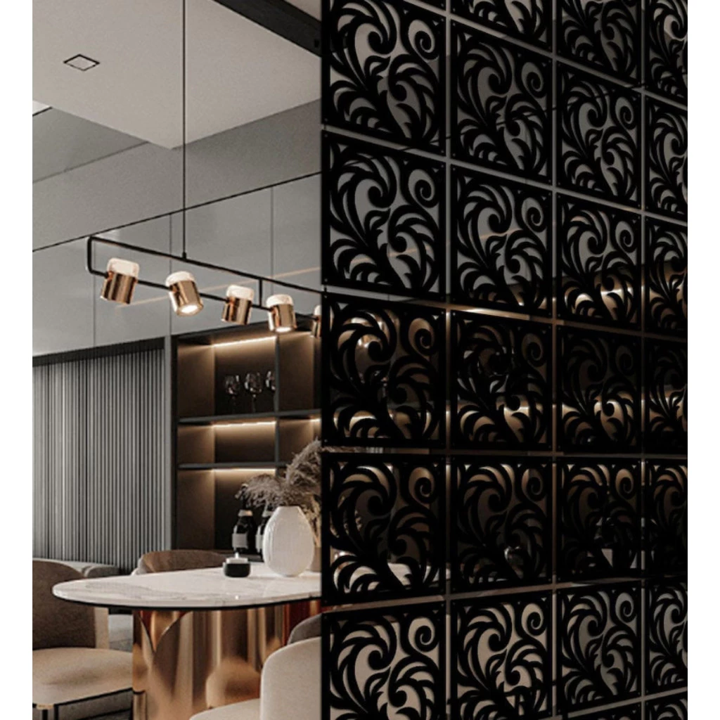 Kit Placas Divisórias Decorativas em MDF Preto | Fácil instalação
