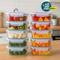 Pote Hermético de Vidro 640ml com Travas | Moderno e Seguro