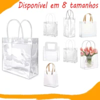 Sacos de Presente Transparente Reutilizáveis com Alça