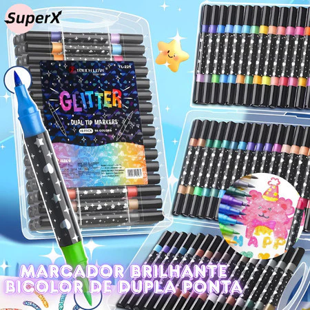 Marcador Metálico Brilhante para Diversão e Criatividade | Kit Completo
