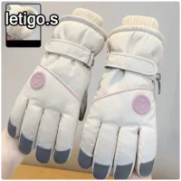 Luvas de Pelúcia Femininas para Esqui e Snowboard com Tecnologia Impermeável