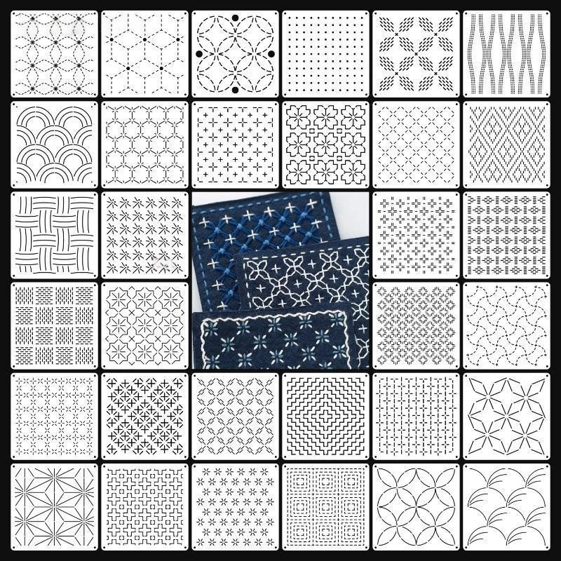 Molde para bordado sashiko com material de alta qualidade