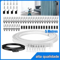 Faixa de Cortina Flexível Curva para Sala e Quarto - Kit Completo